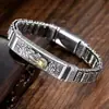 Venta Directa de Fábrica Pulsera para Hombre Tendencia China Retro Dominante Sutra del Corazón Mantra de Seis Caracteres Rueda de Oración Lu Lu Tong Pulsera Pixiu