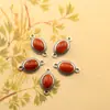Aretes de Doble Punta con Incrustaciones de Plata Natural Accesorios Plata S925 Incrustada Cristal de Dragón Púrpura Rojo del Sur Jaspe Hetian Accesorios para Joyería DIY