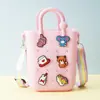 Monedero de silicona con forma de cueva cuadrada para niños, bolso cruzado para caminar, divertido y bonito bolso de silicona para cambio.