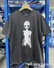 2024 Moda Americana Hip-Hop Marca Nova Retrô Lavada Velha Figura Solta Versátil Gola Redonda Manga Curta Camiseta para Homens e Mulheres