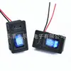 Soquete fêmea Tipo-C com interruptor basculante integrado, luz indicadora azul, fios vermelho e preto pré-soldados, 2P certificado CE