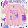 Nova Camiseta Casual de Manga Curta com Estampa Periférica do Grupo Kpop Caçadores de Demônios Caçador de Demônios com Ombro Caído para Meninos e Meninas