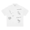 Camisa Bordada de Manga Corta Divertida de Dibujos Animados para Hombres y Mujeres, Estilo Japonés Cactus Letra Holgada Casual Camisa Cárdigan con Cuello de Solapa para Hombres