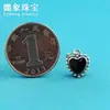 Joyería Hecha a Mano Accesorios para Joyería DIY Colgante Plata 925 Moda Coreana Ágata Negra Forma de Corazón Colgante de Plata Tailandesa Colgante