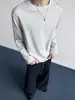 Camiseta de Manga Larga con Bordado de Panal para Hombre, Temporada de Primavera, Cuello Redondo, Sudadera Estilo Americano, Tejido Waffle, Capa Base para Fitness