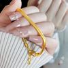 Nuevo tienda de oro de larga duración que no se decolora mismo estilo pulsera de hueso de serpiente de oro arenoso para hombres y mujeres joyería simple versátil lujo ligero plana engrosada