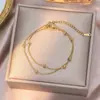 Pulsera Nueva de Moda de Acero de Titanio para Viajeros para Mujer, Joyería de Mano de Lujo Ligero, Pulseras Coreanas de Alta Gama para Parejas, Colección de Pulseras para Mujer