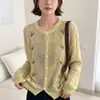 ¡Bordado hecho a mano! Cárdigan de punto con bordado floral de mohair para mujer, nuevo estilo de otoño, corte holgado, diseño calado, protección solar, prenda exterior ligera