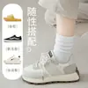 Calcetines holgados blancos para mujer, Algodón puro, Estilo otoño e invierno, Calcetines a media pantorrilla resistentes al olor, Calcetines de maternidad sin costuras amigables con la piel, Venta al por mayor de calcetines Zhuji