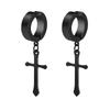 Amazon Venta Caliente Transfronteriza Hip-Hop Punk Personalidad Simple Nicho Piercing Acero Titanio Hombre Cruz Clips de Oreja No Perforados