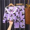 Pijama de gola de boneca infantil do sudeste da Ásia para meninas primavera e outono manga longa fofo desenho animado bebê princesa roupas para casa atacado