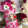 Nova Decoração de Bolo Acrílica Estilo Ins Transfronteiriço MOM Decoração de Bolo Dia das Mães Plug-in de Bolo Acrílico