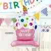 Base de soporte para globos de película de aluminio para pastel de empuje de suelo pastel rosa azul pastel de tres pisos decoración de fiesta globo diseño de cumpleaños