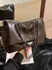 Bolso de mujer transfronterizo de gran capacidad 2026 nuevo bolso cruzado casual con cadena al hombro, bolso tipo almohada de moda texturizado para el día a día