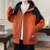 Chaquetas de Primavera y Otoño para Hombre, Chaquetas Juveniles de Marca de Moda, Tops para Estudiantes de Secundaria, Abrigos con Capucha Sueltos Elegantes de Talla Grande