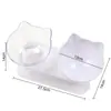 Cuenco Antideslizante Inclinado para Beber y Comer Gatos, Individual/Doble Cuenco, Cuenco con Orejas de Gato, Cuenco Grande para Agua, Cuenco con Patas Altas para Proteger la Columna Cervical, Doble Cuenco