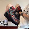 Shorts Masculino de Corte Reto Estilo Chinês Bordado Patchwork Verão Tendência Retro Novo Estilo Chinês Solto Casual Comprimento do Joelho