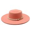 Sombrero de lana de copa plana cóncava redonda transfronterizo de Amazon, sombrero de lana de copa plana de moda para hombres y mujeres