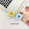 Simulación creativa de dibujos animados, donut de animales pequeños, accesorios de resina para bricolaje, horquilla, cuerda, funda para teléfono móvil, papelería, pegatinas decorativas