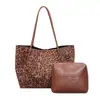 Moda Otoño/Invierno 2026 Nuevo Elegante Temperamento Estampado de Leopardo Gran Capacidad Simple Versátil Bolso Tote de Hombro Único o de Mano Madre-Hijo