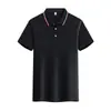 Nova Camisa Polo de Verão com Gola Manga Curta Cor Sólida Roupa de Trabalho Marca Tendência Masculina e Feminina Camiseta Estampada Conjunto com Logo para Roupa de Trabalho