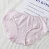 Atacado de algodão sem costura roupa interior das mulheres de algodão antibacteriano respirável confortável cor sólida cintura triângulo malha meninas