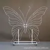 Arco de Hierro Blanco con Mariposas, Modelo Nuevo de Comercio Exterior Más Vendido, con Ruedas para Decoración Móvil de Fondo de Boda