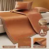 Esterilla de Vid de Hielo de Verano Esterilla Fresca de Seda de Hielo Juego de Tres Piezas para Cama Esterilla de Paja de Verano Nueva Esterilla Plegable Suave Esterilla de Bambú Doble