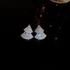 Pendientes de Plata con Aguja de Plata y Zirconia con Forma de Hoja y Espiga de Trigo Estilo Coreano Lujo Ligero Moda Pendientes de Botón de Alta Gama con Sentido de Diseño Pendientes de Nicho