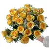 Série de Casamento Rosa Simulada Salão de Casamento Buquê da Noiva Atacado 24 Corações de Gelo Rosas Pequenas Arranjo de Flores Artificiais