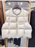 Chaleco de Algodón y Plumas Estilo Coreano para Mujer Invierno Nuevo Estilo Coreano Petite Corto Engrosado Cálido Chaleco Blanco Hueso