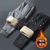 Calças de veludo de cordeiro para homens outono e inverno engrossadas calças casuais quentes calças pesadas de inverno para homens com calças esportivas da moda de veludo