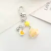 Chaveiro de Animal Fofo Peludo Pato Amarelo Pequeno Menina Coala Pintinho Pingente para Celular Pendente de Bolsa Desenho Animado