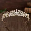 Tocados de Corona Nupcial Transfronterizos, Accesorio para el Cabello de Metal, Corona Barroca, Diadema de Cristal, Tocados de Boda de Alta Gama al por Mayor