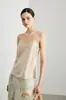 Camisola de seda para mujer 2025 primavera/verano nueva versátil color liso para ir al trabajo prenda interior top de seda de morera