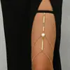 Corrente de Coxa Boêmia para Meninas YUE com Pérolas, Moedas e Cristais, Corrente de Perna em Camadas para Praia de Verão, Joia Corporal H0024