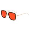 Gafas de Sol de Moda Europeas y Americanas para Hombres y Mujeres, Gafas de Sol de Montura Cuadrada, Gafas Iron Man del Mismo Estilo de Celebridad de Internet, Gafas de Sol Retro