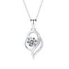 Runxin Nuevo Colgante de Amor de Zirconia Cadena de Clavícula con Corazón Dulce a la Moda para Mujer Sencillo Corazón que Tú Collar
