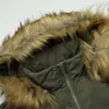 Chaqueta de algodón con capucha y cuello de pelo desmontable para hombre, diseño de invierno con botones, pliegues resistentes, abrigo de algodón holgado, marca de moda