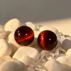 Brincos Ancora com Esmalte Vermelho Drip, Design Vintage de Luxo Leve, Brincos de Cristal Vermelho de Alta Qualidade, Novos Brincos 2025