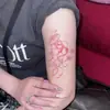 Pegatina de Tatuaje de Medusa con Tinta Rosa - Etérea, Elegante, Suave, para la Cintura Lateral y la Espalda, Única, Impermeable, Pegatina de Larga Duración