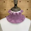 Nuevo Calentador de Cuello con Cuello de Volantes de Color Sólido Dongdaemun Suéter de Lana Tejido Otoño e Invierno Cuello Falso Protector de Cuello Cálido