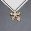 Kuisha Strass Pérola Flor de Cinco Pétalas com Haste Longa Capa de Celular DIY Acessórios de Liga Broche Fivela de Sapato Materiais