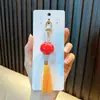 Chaveiro Lanterna Estilo Chinês Acrílico com Borla Pequeno Pingente de Bolsa Decoração de Carro Presente Atacado