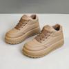 KT2812 Novo Feminino Outono e Inverno Roupa Externa Cor Sólida Sapatos de Algodão para Neve Esporte Lazer Plus Veludo Algodão Solado Grosso Quente