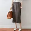 Nueva Falda de Punto de Lana Pura para Mujer Otoño/Invierno 2026, Falda Midi de Color Sólido de Alta Gama con Diseño Calado en Línea A