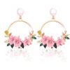 Europa y Estados Unidos aretes colgantes de flores nuevos transfronterizos moda femenina aretes versátiles temperamento aretes populares regalo de vacaciones