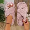 Nuevas Pantuflas de Invierno para Mujer, Pantuflas Peludas Suaves y Cómodas con Forro Cálido, Pantuflas de Algodón de Moda y Tendencia Talla Grande