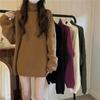 Suéter de cuello alto estilo retro perezoso estilo coreano para mujer invierno 2023 Nuevo top de punto holgado de longitud media moda ins