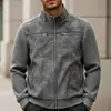Ropa de Hombre Transfronteriza Otoño 2026 Xiyin Amazon Moda Urbana de Calle 3D Tendencia Cuello Alto Sencilla Versátil Chaqueta Talla Europea